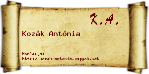 Kozák Antónia névjegykártya